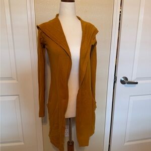 Mustard Yellow Hooded Cardigan